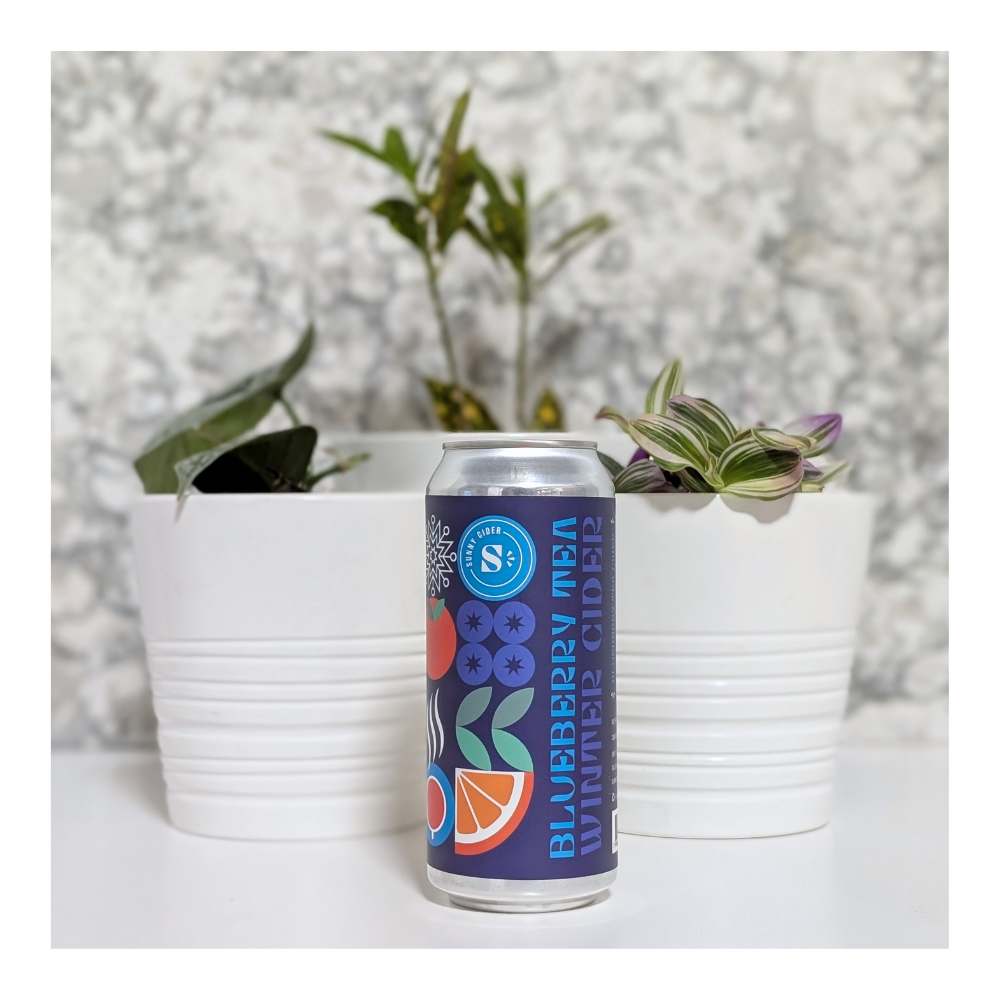 Blueberry Tea Winter Cider by SunnyCider, beer label