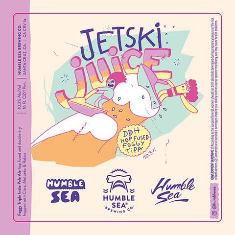 Humble Sea Jetski Juice DDH TIPA by Humble Sea Brewing Co, beer label