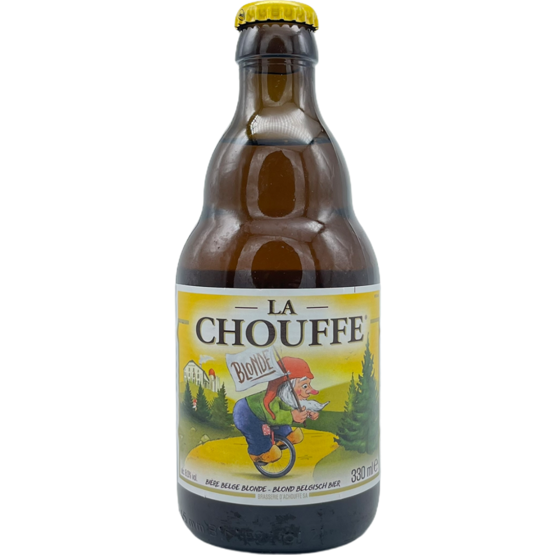 Brasserie d’Achouffe La Chouffe Blonde by Brasserie d’Achouffe, beer label