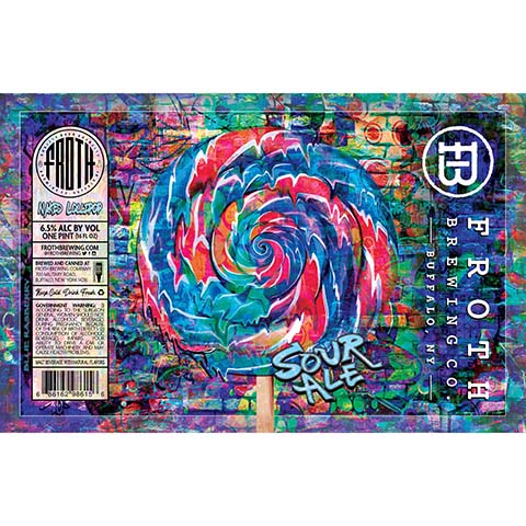 Froth Naked Lollipop Sour Ale by Froth Craft Brewery, beer label