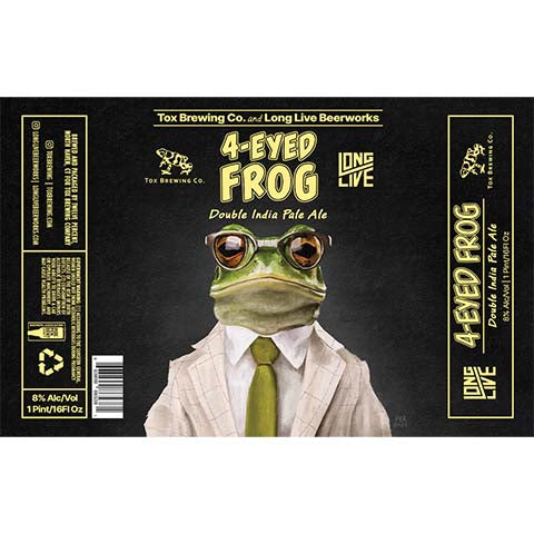 Tox 4-Eyed Frog DIPA by Tox Brewing Company, beer label