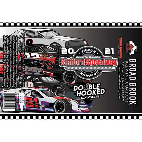 Broad Brook Stafford Speedway Double Hooked Lager by Broad Brook Brewing Company, beer label
