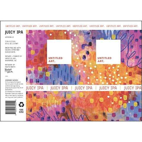 Untitled Art Juicy IPA Version 12 by Untitled Art, beer label