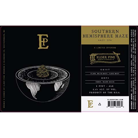 Elder Pine Southern Hemisphere Haze Hazy IPA by Elder Pine Brewing & Blending Co., beer label