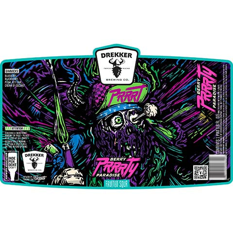 Drekker PRRRT Berry PRRRTY Paradise Fruited Sour by Drekker Brewing Company, beer label