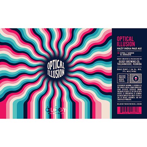 Ology Optical Illusion Hazy IPA by Ology Brewing Co, beer label