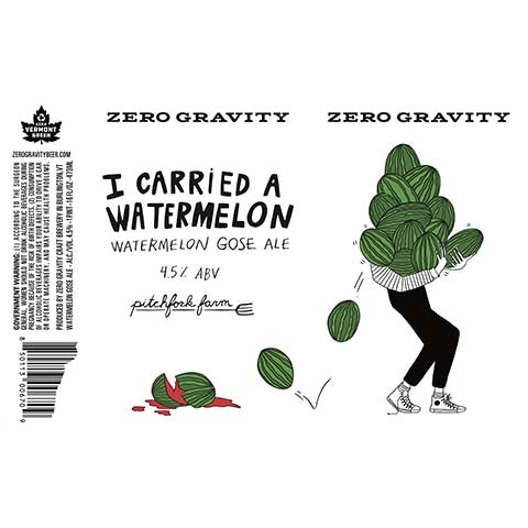Zero Gravity I Carried a Watermelon Gose Ale by Zero Gravity Craft Brewery, beer label