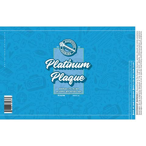 Mikerphone Platinum Plaque Bohemian Pilsner by Mikerphone Brewing, beer label