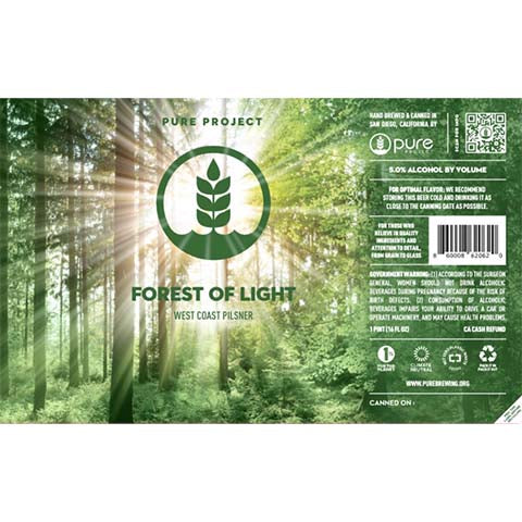 Pure Project Forest Of Light Pilsner by Pure Project, beer label