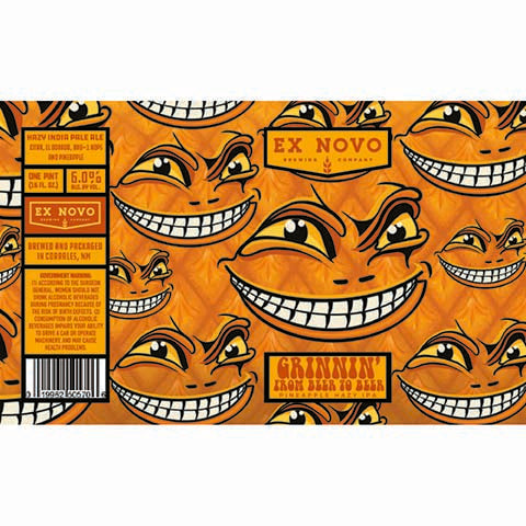 Ex Novo Grinnin' From Beer To Beer Hazy IPA by Ex Novo Brewing Co, beer label