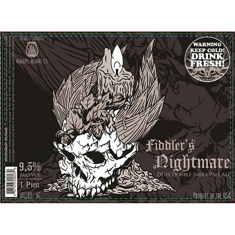 Newgrass Fiddler's Nightmare DDH DIPA by Newgrass Brewing Company, beer label