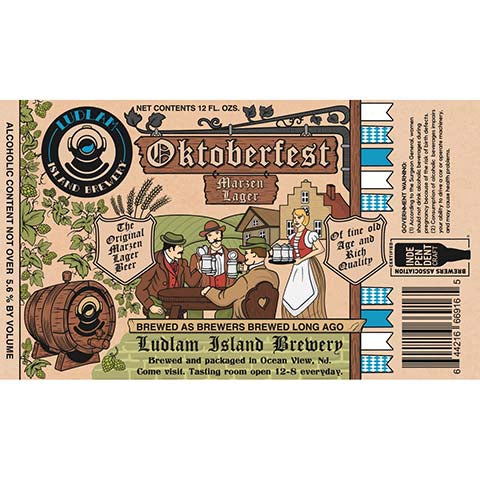 Ludlam Oktoberfest Marzen Lager by Ludlam Island Brewery, beer label