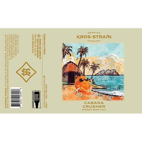 Kros Strain Cabana Crusher - Orange Wheat by Kros Strain Brewing Company, beer label