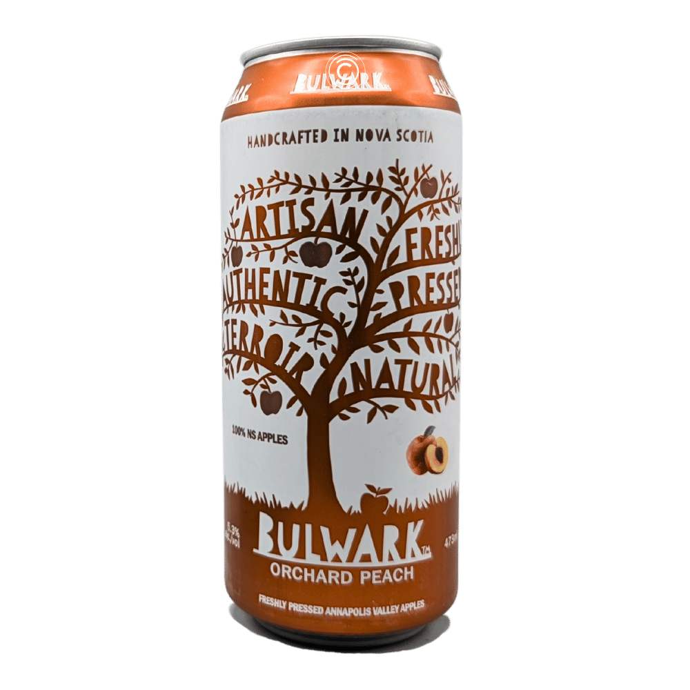 Orchard Peach Cider by Bulwark Cider House, beer label
