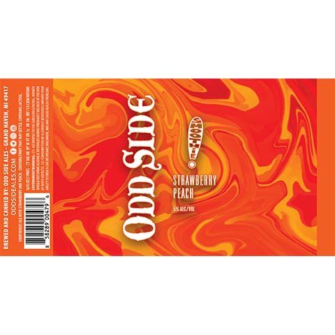 Odd Side Ales Smoothie Strawberry Peach Sour Wheat by Odd Side Ales, beer label
