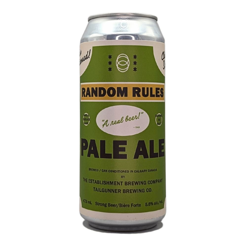 Random Rules Pale Ale by The Establishment Brewing Company x Tailgunner Brewing Co., beer label