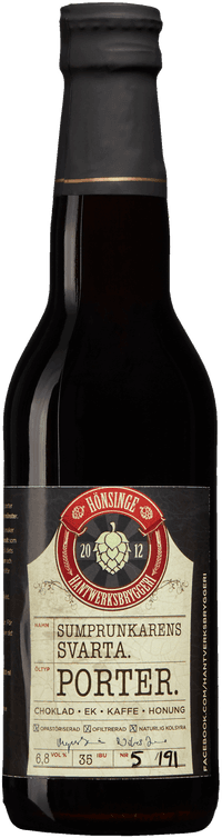 Sumprunkarens Svarta Porter by Hönsinge Hantwerksbryggeri, beer label