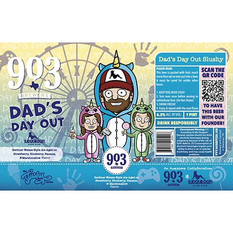 903 Brewers Dad's Day Out Berliner Weisse Ale by 903 Brewers, beer label