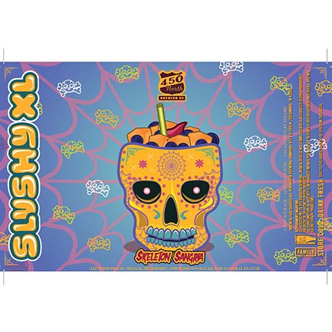450 North Skeleton Sangria Slushy XL Sour Ale by 450 North Brewing Company, beer label