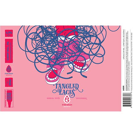 Ever Grain Tangled Laces Lager by Ever Grain Brewing Co, beer label