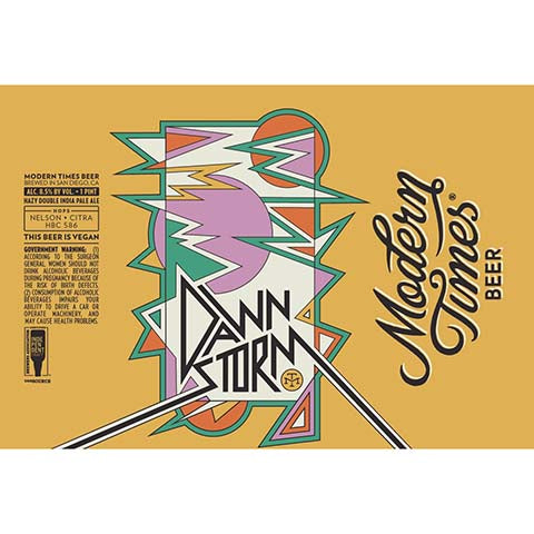 Modern Times Dawn Storm Hazy DIPA by Modern Times Beer, beer label
