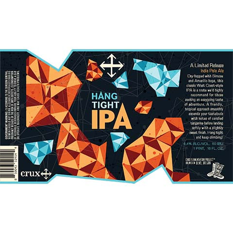 Crux Hang Tight IPA by Crux Fermentation Project, beer label