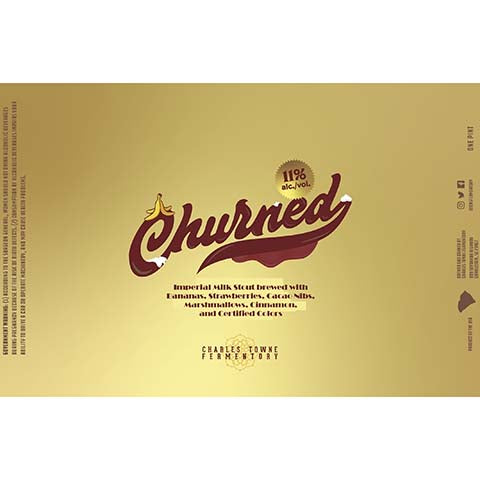 Charles Towne Fermentory Churned Imperial Milk Stout by Charles Towne Fermentory, beer label