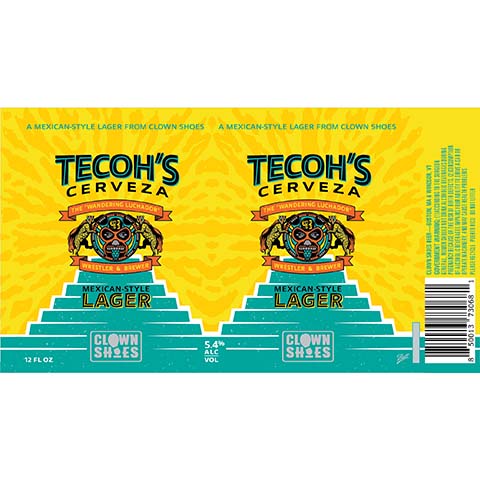 Clown Shoes Tecoh's Cerveza Lager by Clown Shoes, beer label