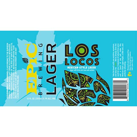 Epic Los Locos Lager by Epic Brewing Company, beer label