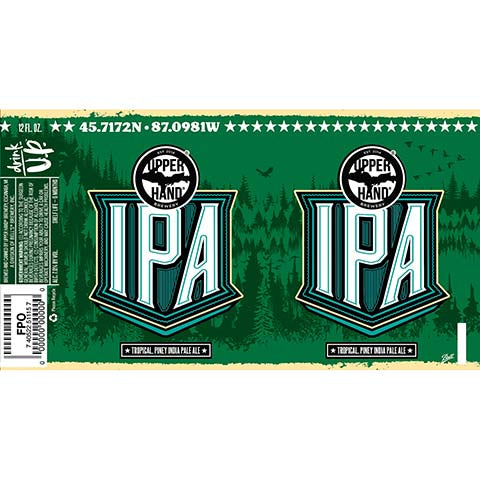 Upper Hand IPA by Upper Hand Brewery, beer label