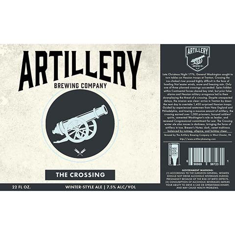 Artillery The Crossing Winter-Style Ale by Artillery Brewing Company, beer label