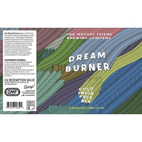 Our Mutual Friend Dream Burner Cold IPA by Our Mutual Friend Brewing, beer label