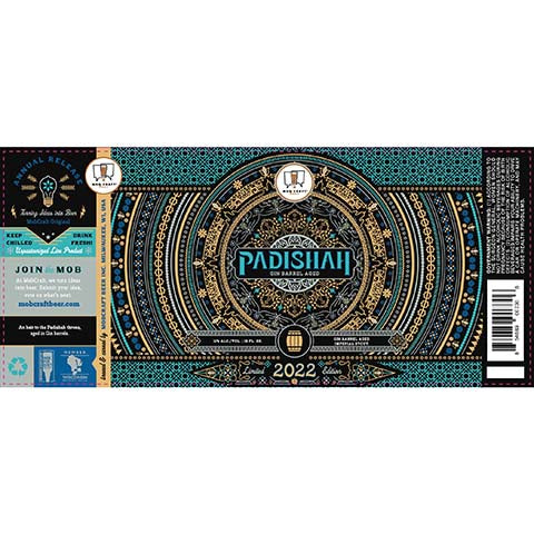 Mobcraft Padishah Gin Barrel Aged Imperial Stout 2022 by MobCraft Beer, beer label