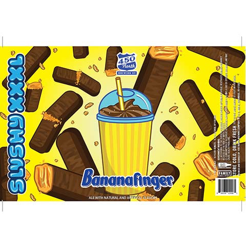 450 North Slushy XXXL Bananafinger Sour by 450 North Brewing Company, beer label