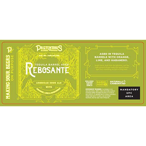 Pretentious Rebosante Sour Ale by Pretentious Barrel House, beer label