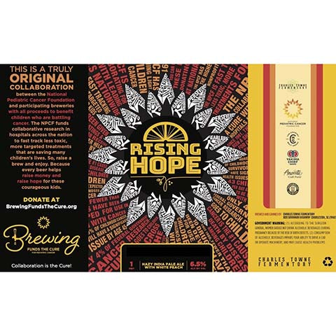 Charles Towne Fermentory Rising Hope Hazy IPA by Charles Towne Fermentory, beer label