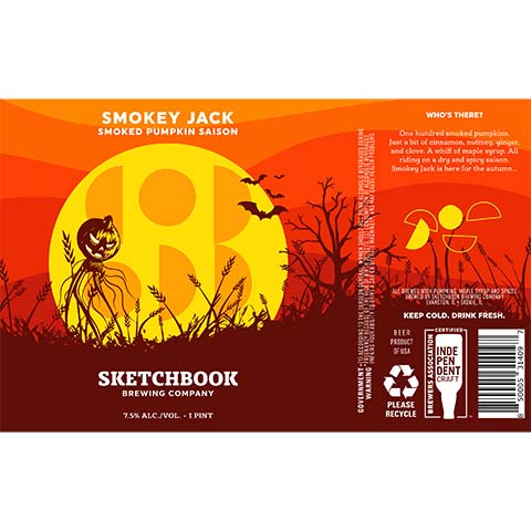 Smokey Jack Smoked Pumpkin Saison by Sketchbook Brewing Company, beer label