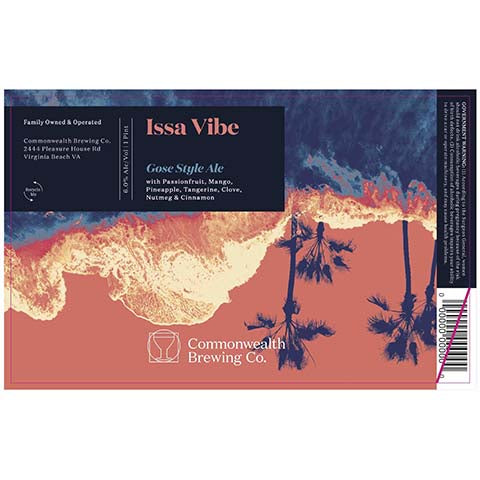 Commonwealth Issa Vibe Gose Style Ale by Commonwealth Brewing Co., beer label