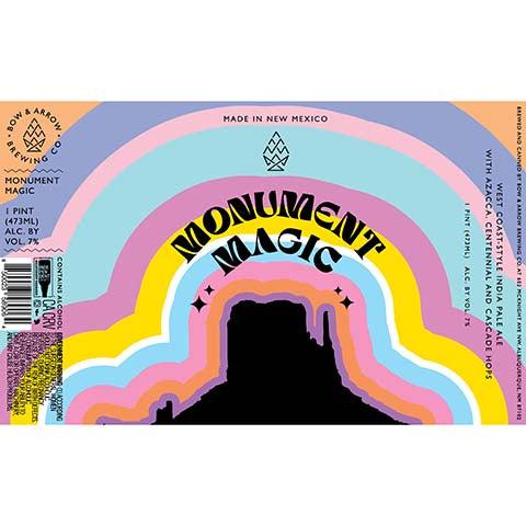 Bow & Arrow Monument Magic IPA by Bow & Arrow Brewing Co., beer label