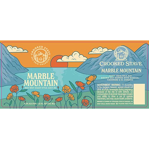 Crooked Stave Marble Mountain Juicy IPA by Crooked Stave Artisan Beer Project, beer label