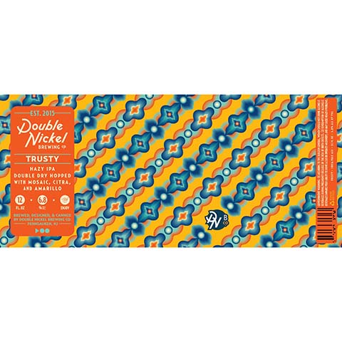 Double Nickel Trusty Hazy IPA by Double Nickel Brewing Company, beer label