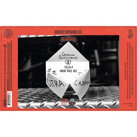 Modist Brewing Crippling Predictability TIPA by Modist Brewing Company, beer label
