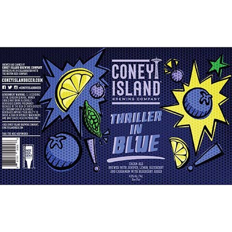 Coney Island Thriller In Blue Cream Ale by Coney Island Beer, beer label