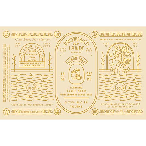 Drowned Lands Lemon Tree by The Drowned Lands Brewery, beer label