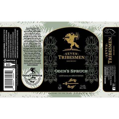 Seven Tribesmen Odin's Spruce Lager by 7 Tribesmen, beer label