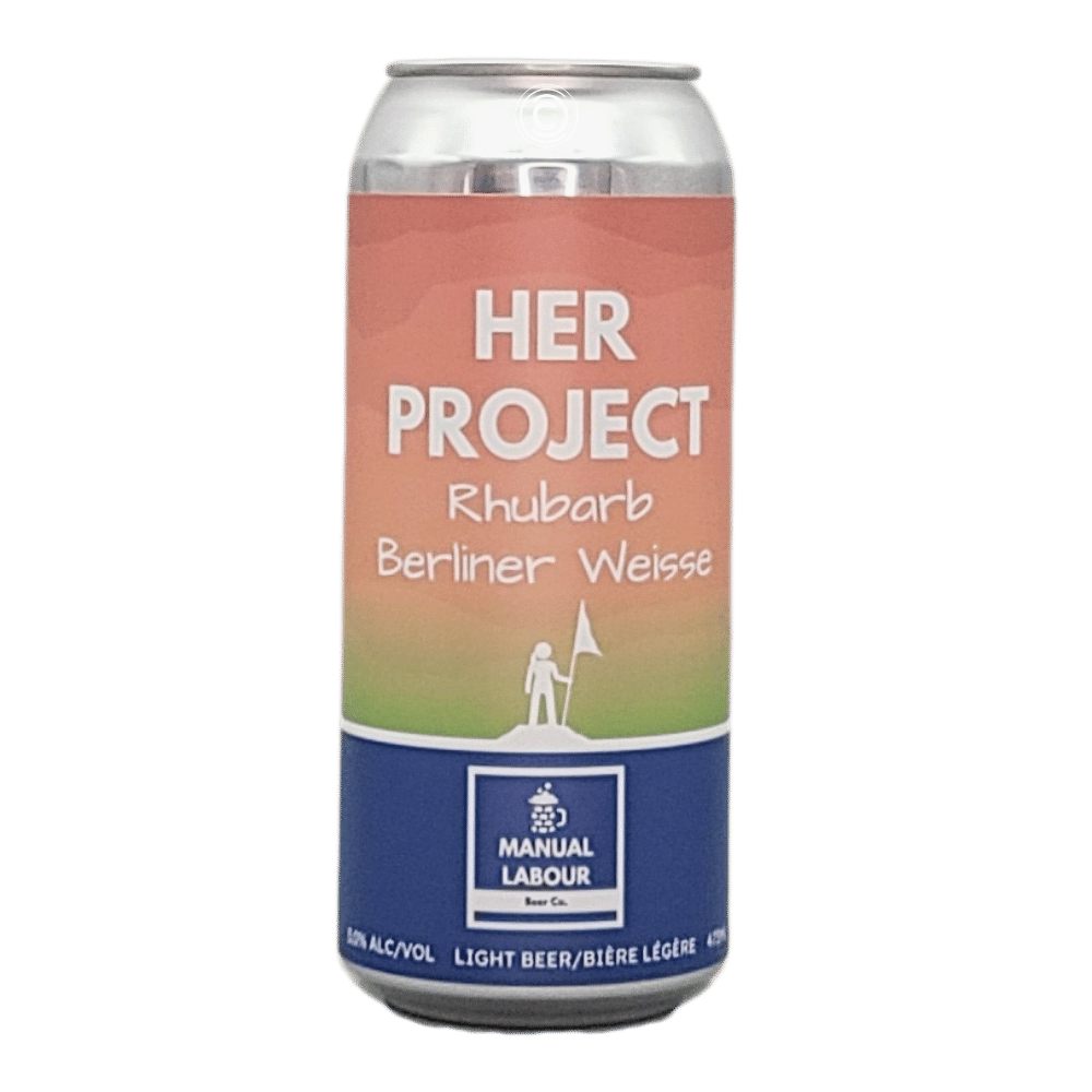 Her Project Rhubarb Berliner Weisse by Manual Labour Beer Co., beer label