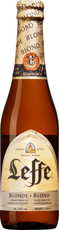 Leffe Blonde by InBev, beer label
