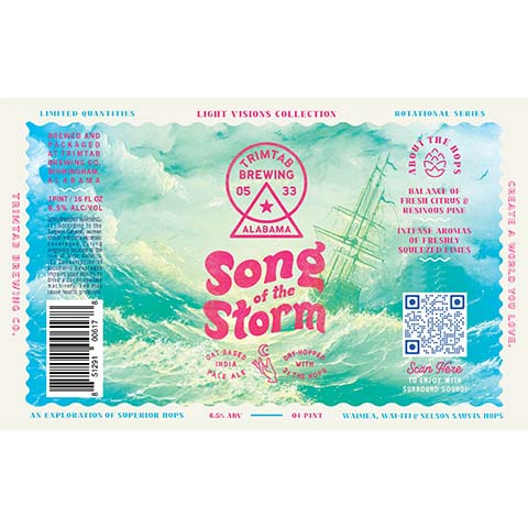 Light Visions Song of the Storm IPA by Trim Tab Brewing, beer label