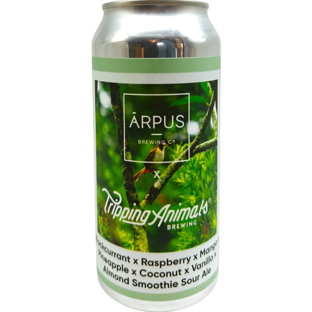 Arpus X Tripping Animals X Blackcurrant X Raspberry X Mango X Pineapple X Coconut X Vanilla X Almond by Ārpus Brewing Co., beer label