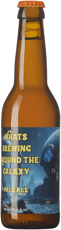 Whats brewing around the galaxy by En Aleigen Brewery, beer label